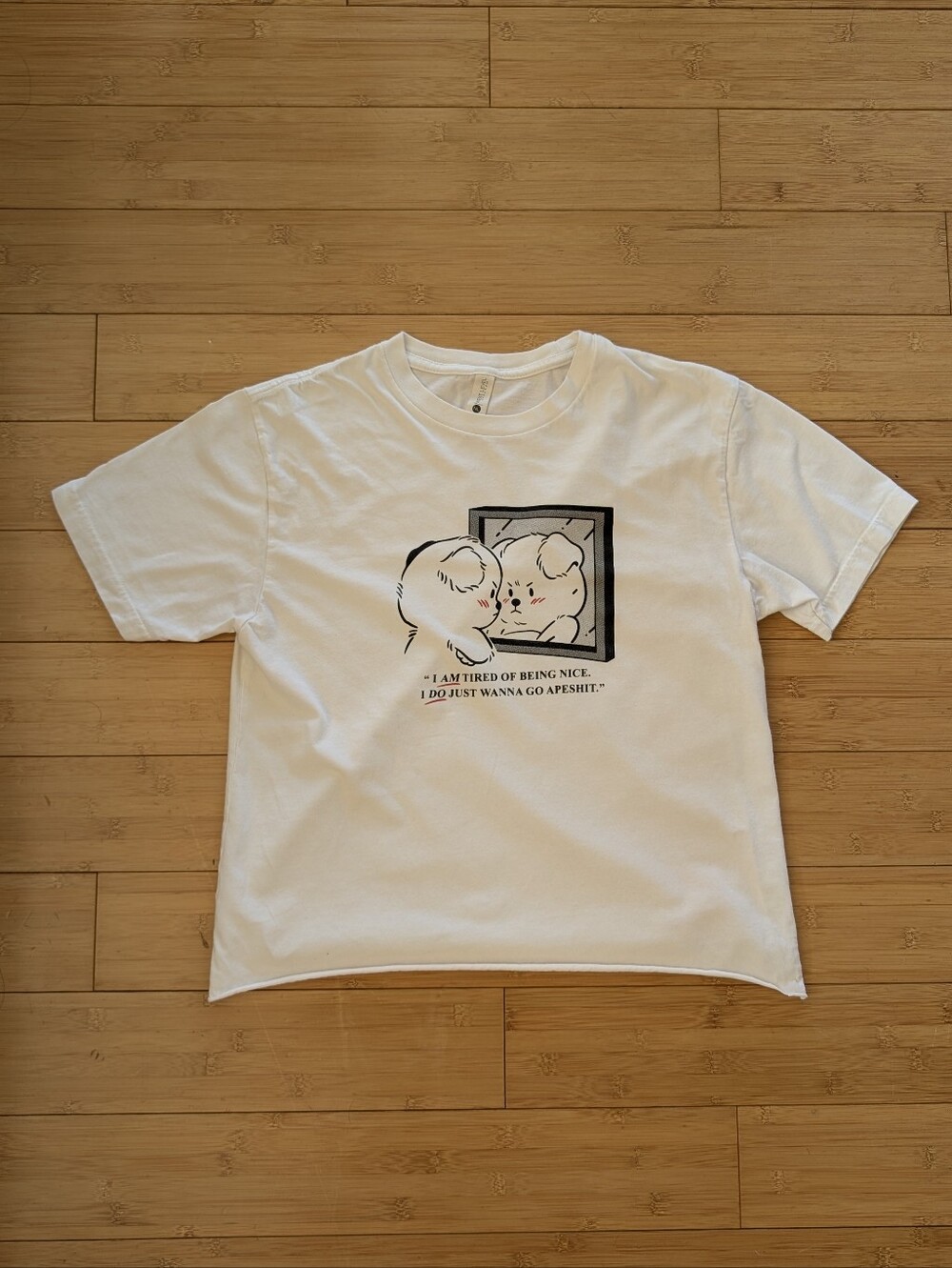 Cute Funny Puppy Illustration Profanity Cropped Graphic Tee